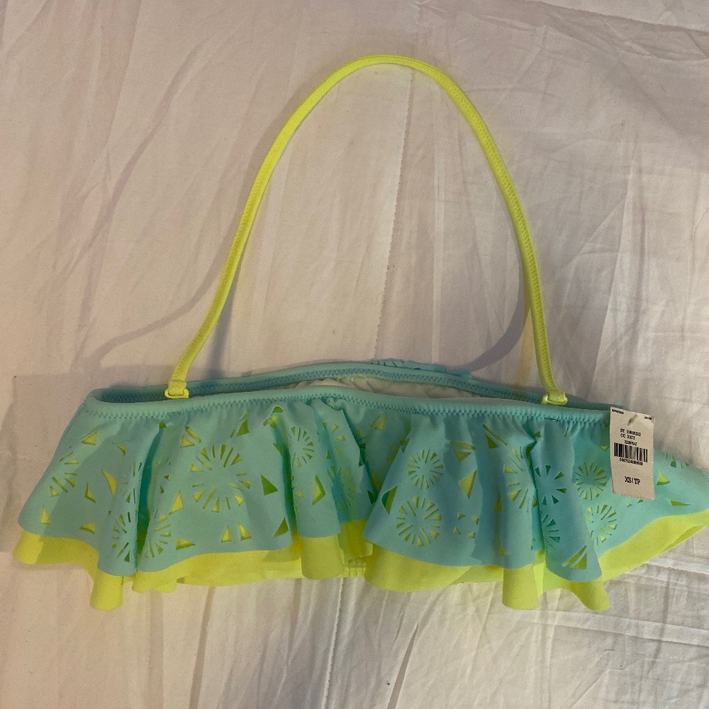 Victoria’s Secret swim bandeau top with ruffle